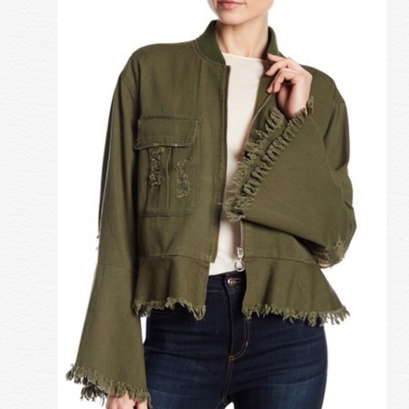 bagatelle Jackets & Blazers - ❌SOLD❌Bagatelle Green Distressed Bomber Jacket